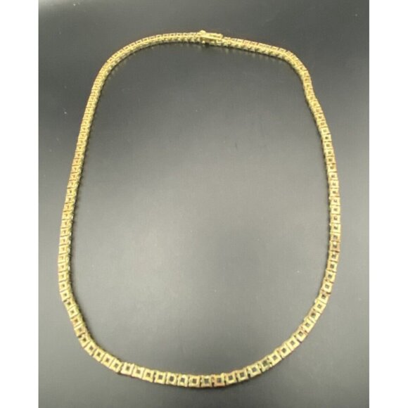 Unisex 3mm Necklace Tennis Choker Yellow Gold Tone Solitaire CZ 19" Hip Hop Iced - Picture 5 of 7